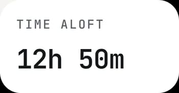 Time aloft tile: total hours in the air.