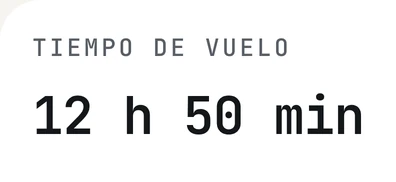 Recuadro de tiempo de vuelo: horas totales en el aire.
