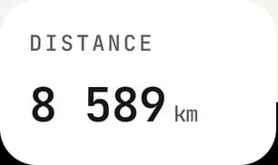 Vignette distance : total des kilomètres parcourus en vol.
