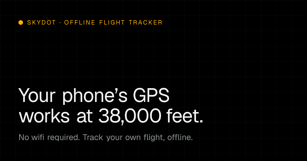 I built a flight tracker that works in Airplane Mode - GPS is receive-only, so it never needed wifi logo